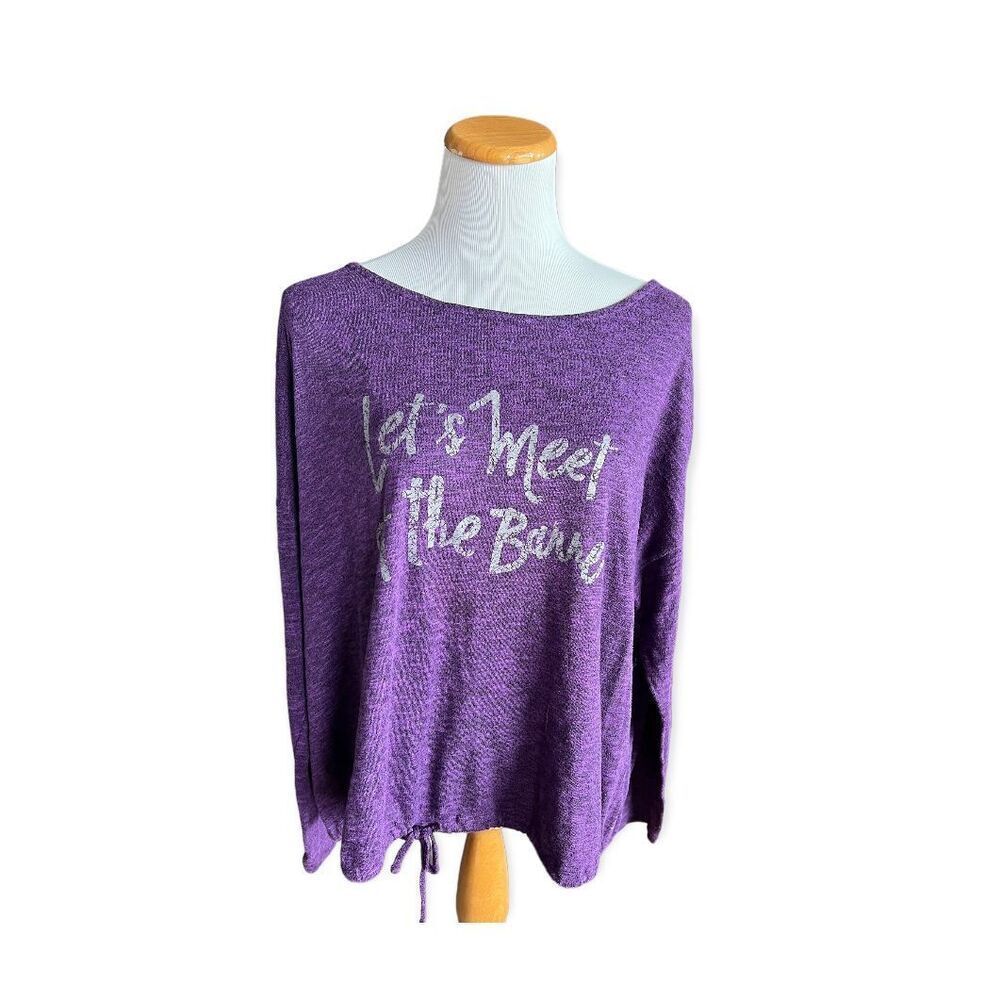 Womens Lane Bryant Livi Active Let’s Meet at the Barre Heathered Pullover - Sz 2